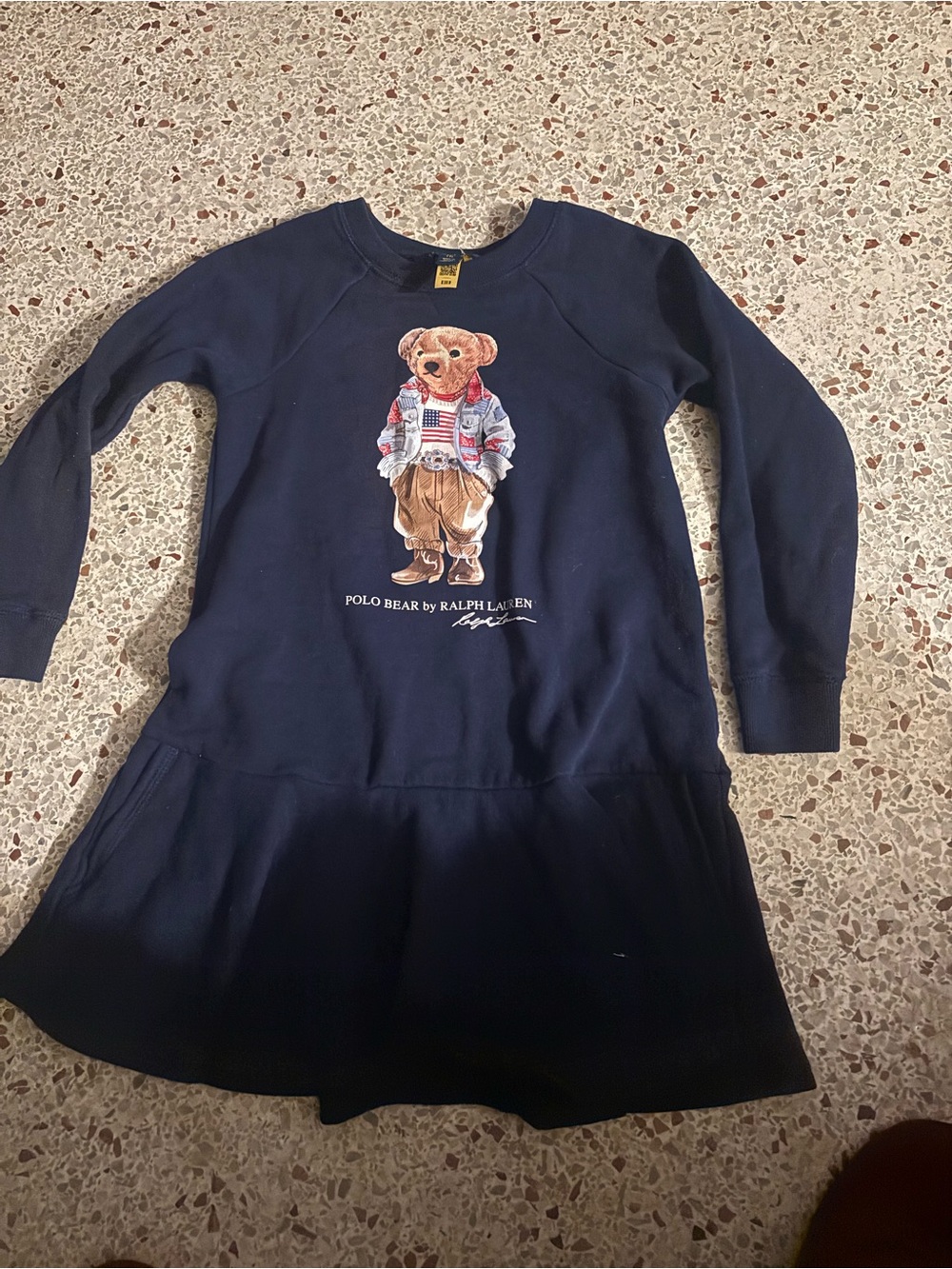 Polo Ralph Lauren girls  long sleeve polar bear dress size 7